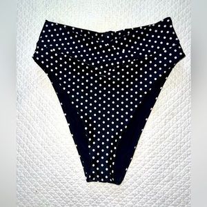 Aerie polka dot high wasted high cut bikini bottom size medium